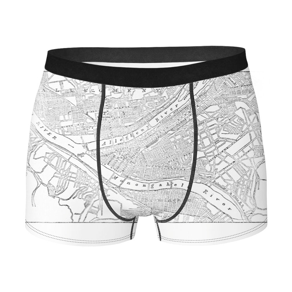 Vintage Map Of Pittsburgh Pa (1885) Men'S Boxer Briefs