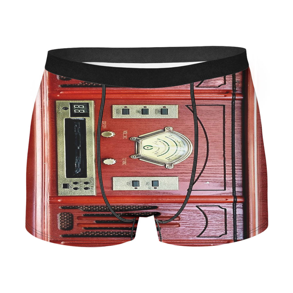 Vintage Retro Red Radio Men'S Boxer Briefs