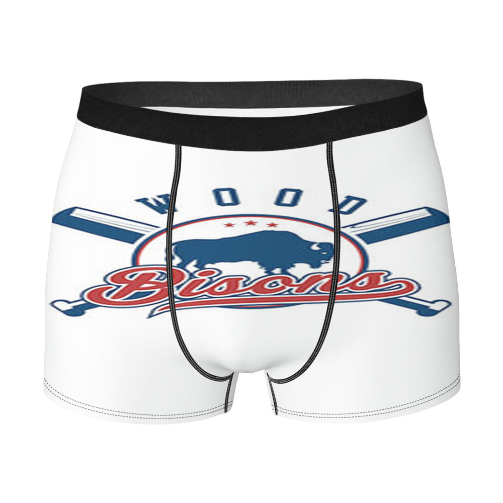 Wood Bisons Baseball Loogo White Men'S Boxer Briefs