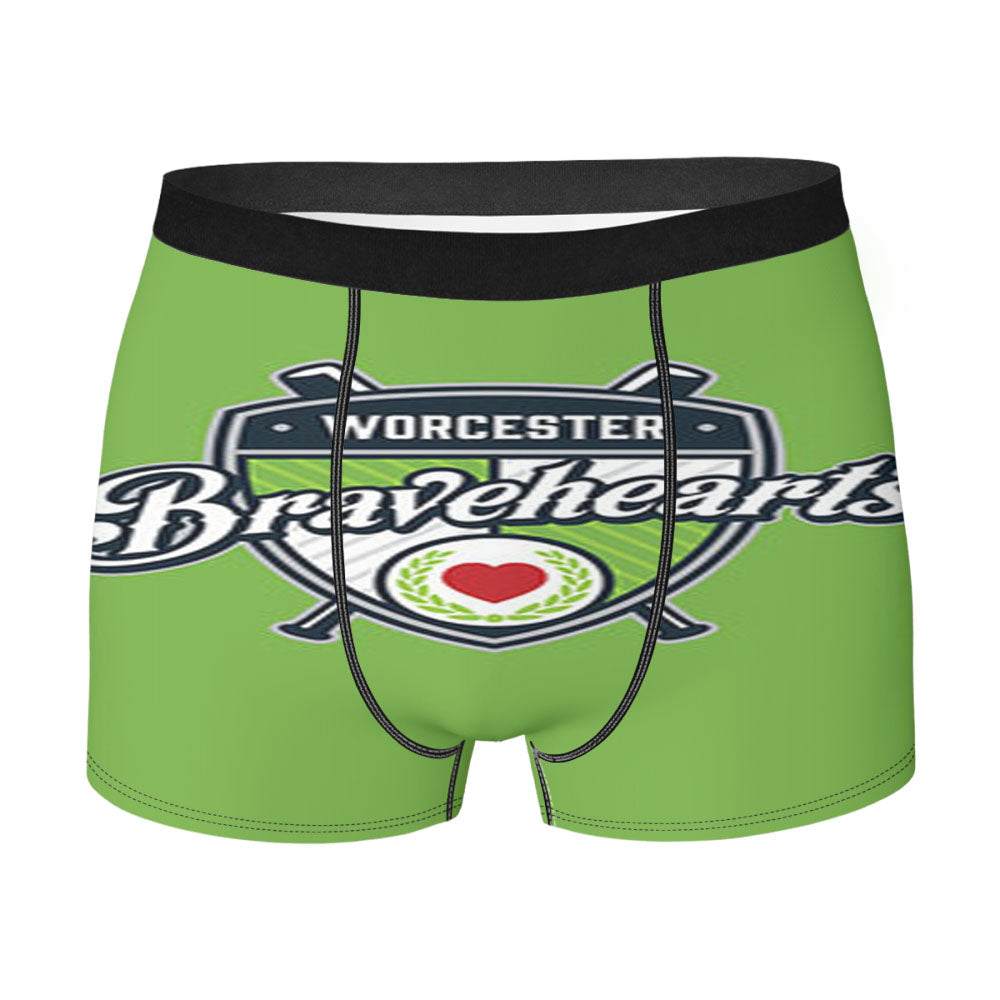Worcester Bravehearts Baseball Logo Green Men'S Boxer Briefs