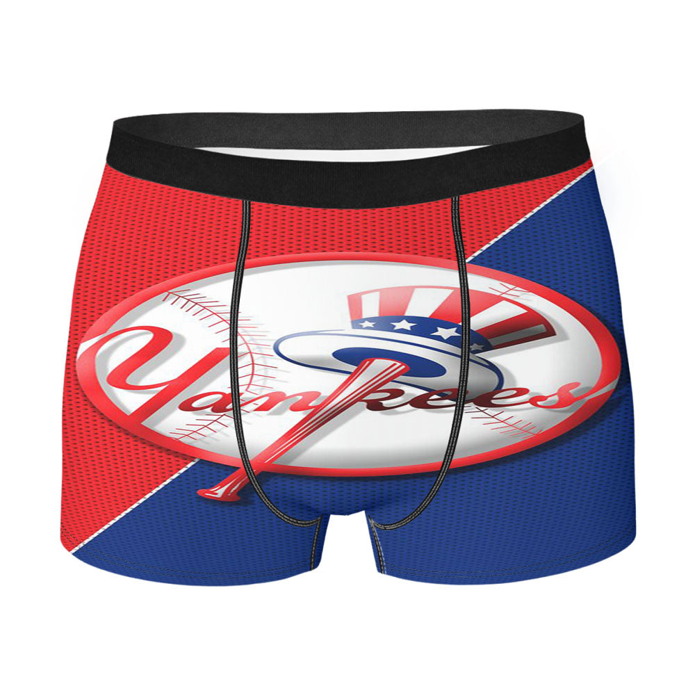 Yankees Newyork Split Blue Red Men'S Boxer Briefs
