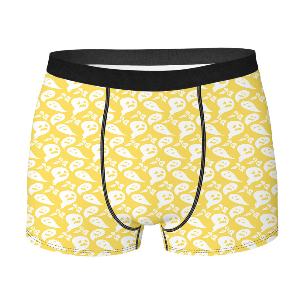 Yellow Ghosts Pattern Halloween Men'S Boxer Briefs