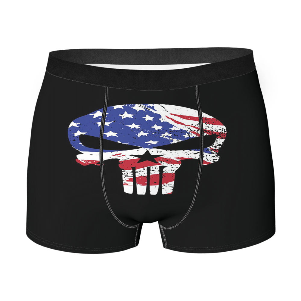 American The Punisher Flag Texture Men's Boxer Briefs