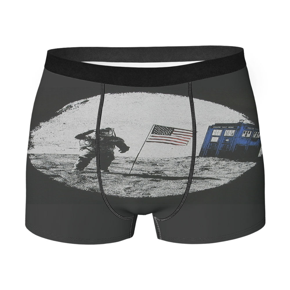 Amstrong In Moon Tardis Men'S Boxer Briefs