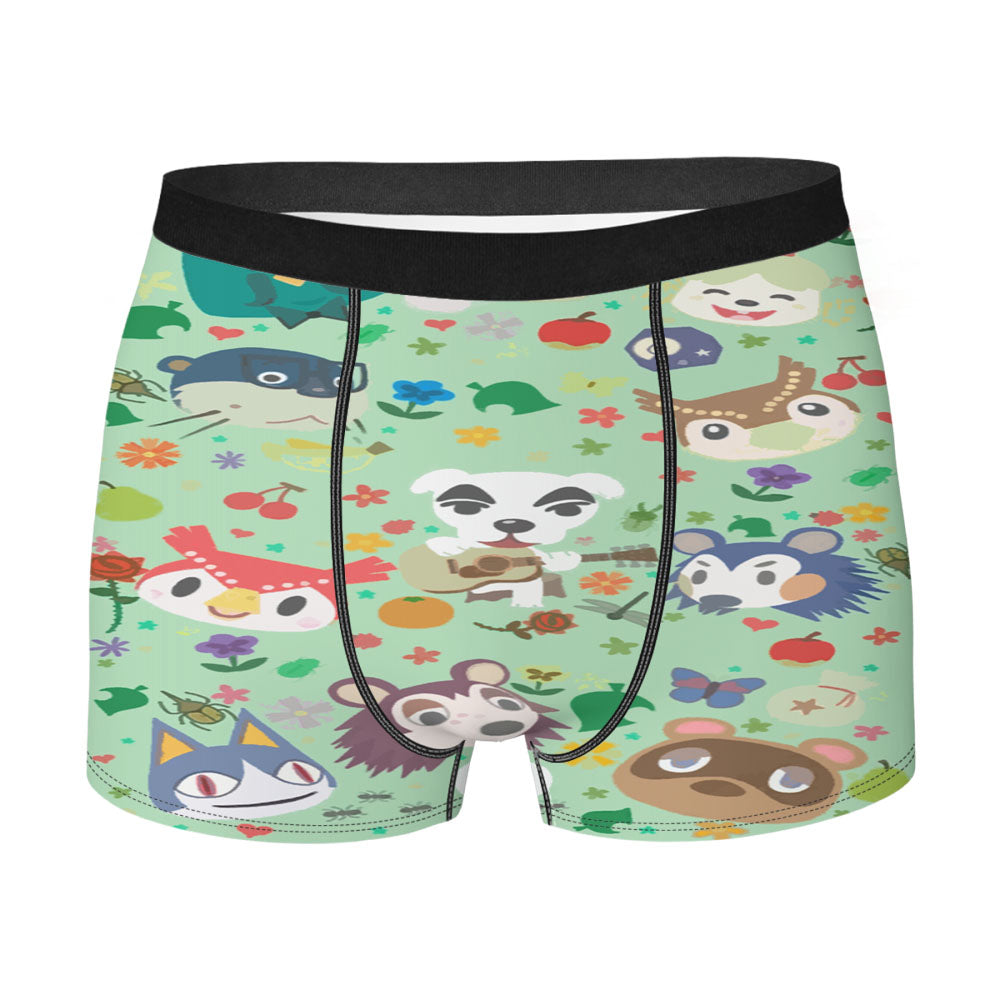 Animal Crossing New Leaf Town Folk Green Men'S Boxer Briefs