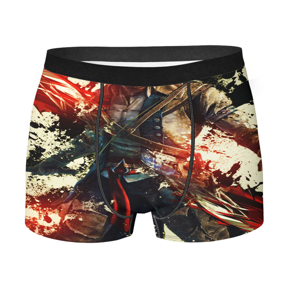Assassin'S Creed Paint Splat Red Black Men'S Boxer Briefs