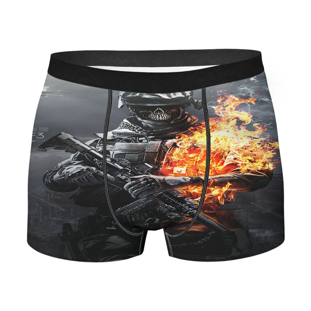Battlefield Skulls Fire Men'S Boxer Briefs