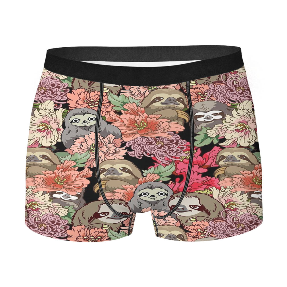 Because Sloth Flower Men'S Boxer Briefs