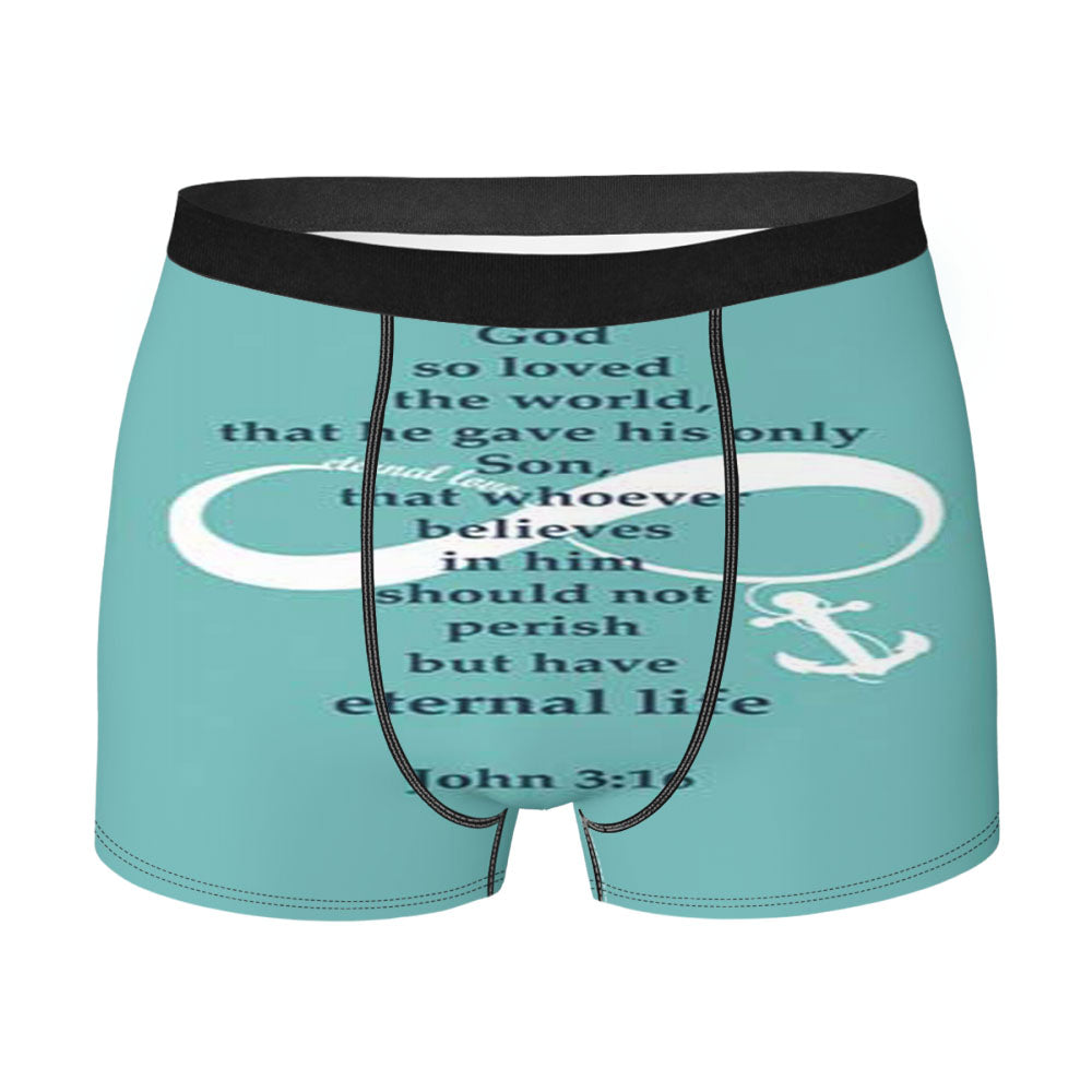 Bible Verse John 16 Turquoise Men'S Boxer Briefs