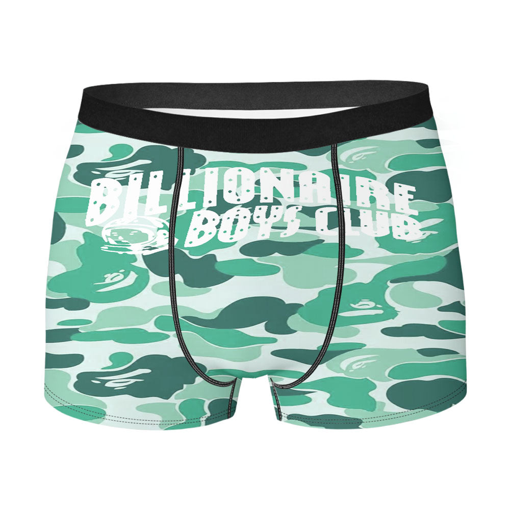Billionaire Boys Club Green Camouflage Logo Men'S Boxer Briefs