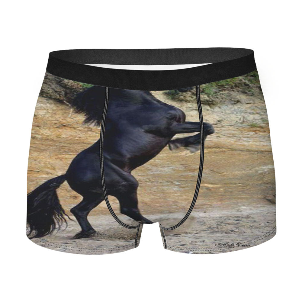 Black Horser Men'S Boxer Briefs