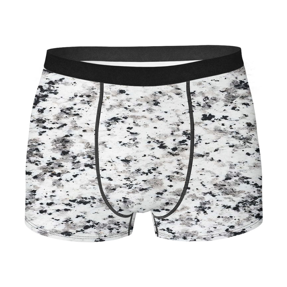 Black White Polkadot Marble Men'S Boxer Briefs
