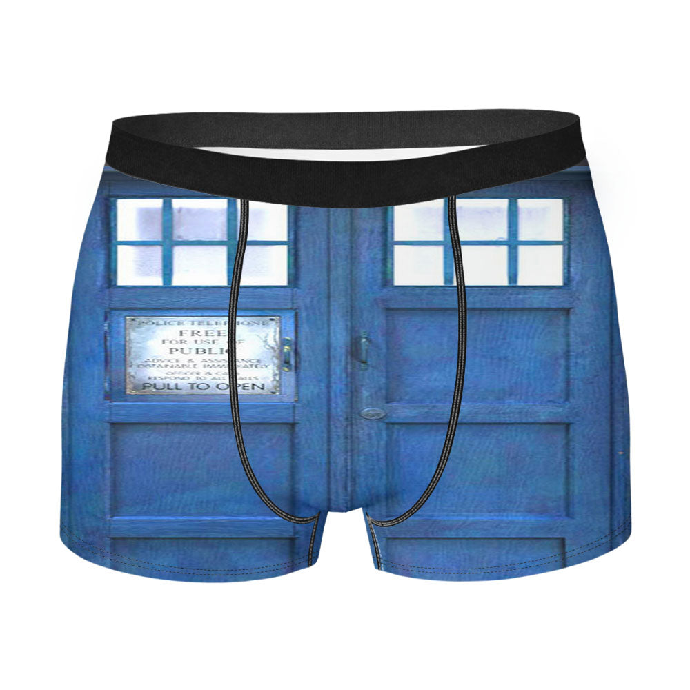 Blue Police Call Box Tardis Men'S Boxer Briefs