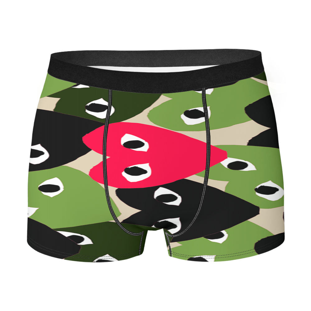Comme Des Garcons Pink In Green Men'S Boxer Briefs