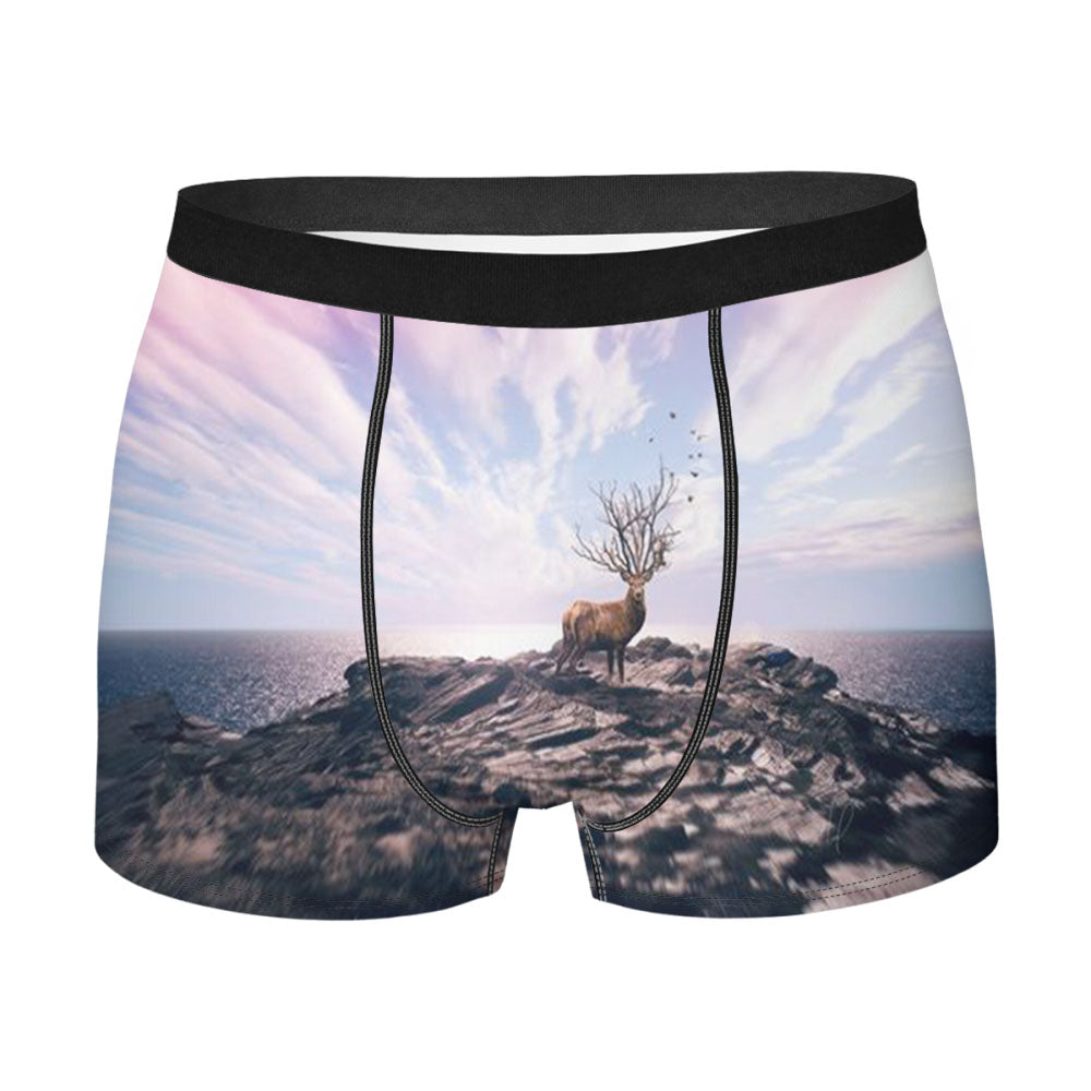Deer On Cliff 4K Men'S Boxer Briefs