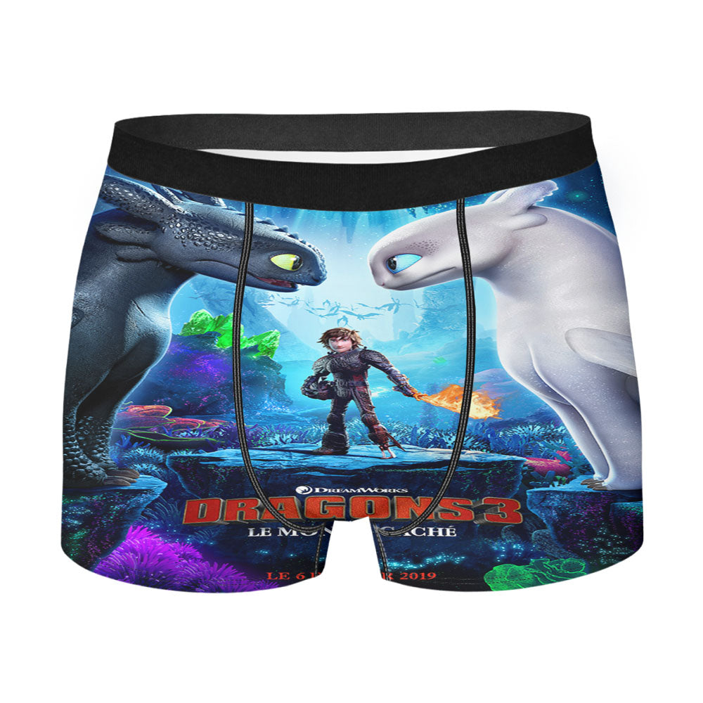 Dragons Le Monde Cache How To Train Your Dragon Men'S Boxer Briefs