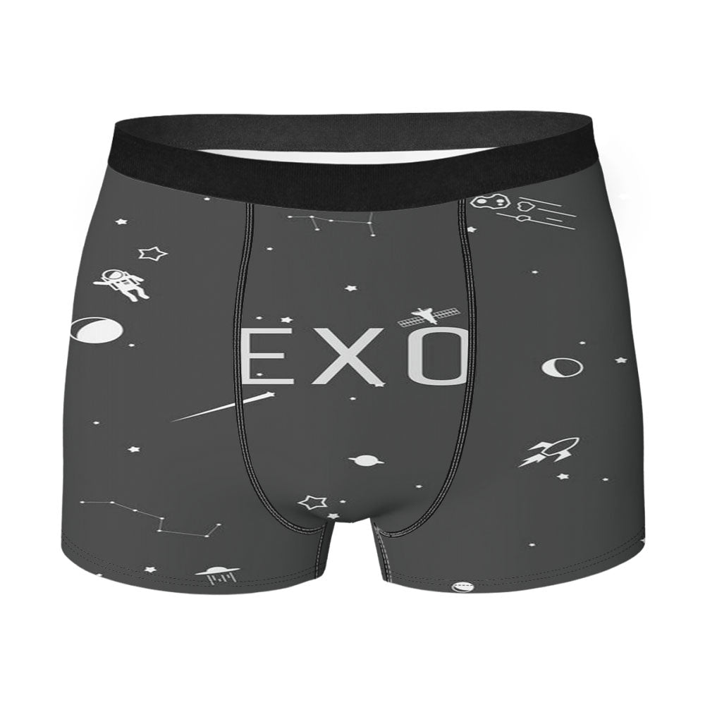 Exo Planet Galaxy Pattern Men'S Boxer Briefs