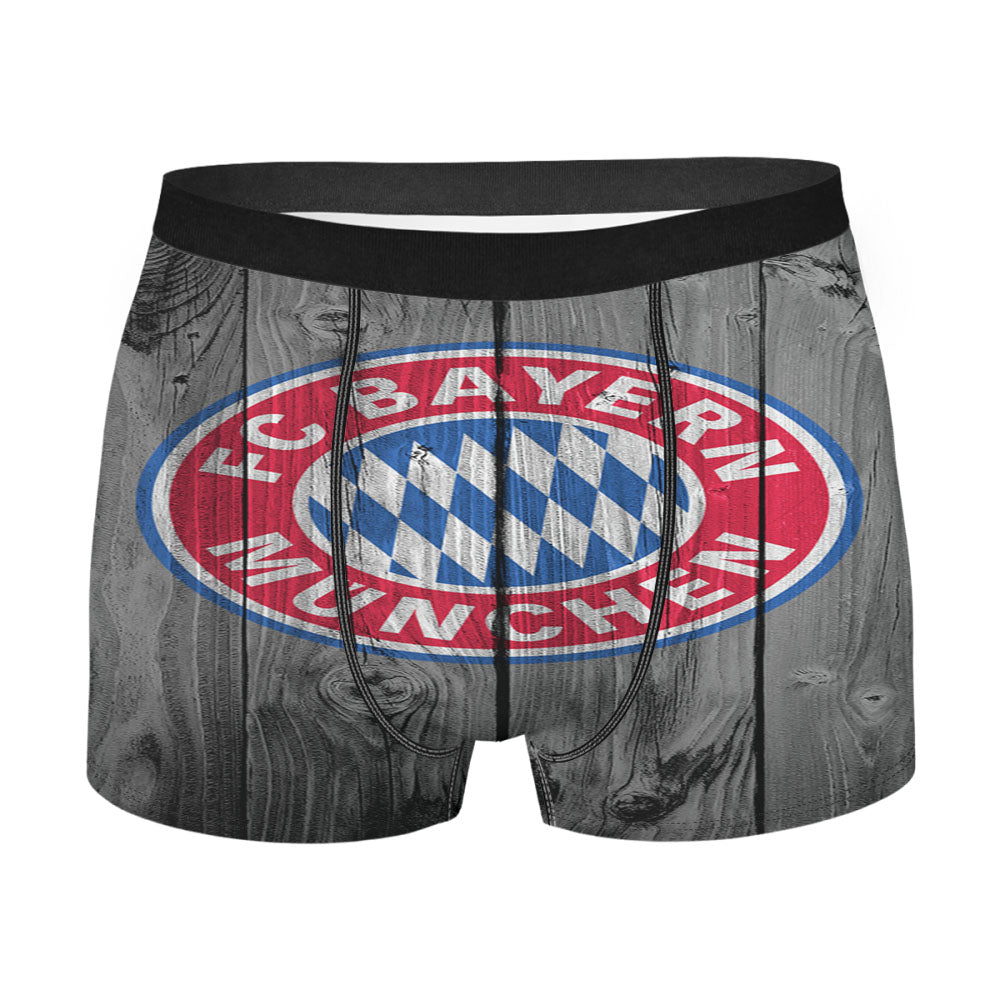 Fc Bayern Munchen Logo Dark Wood Wallpaper Men'S Boxer Briefs