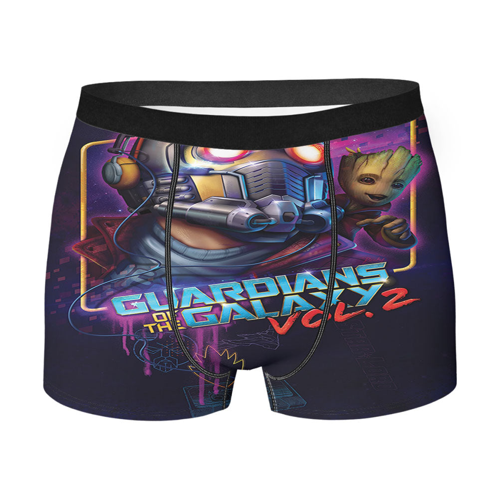 Guardians Of The Galaxy Vol Starlord And Baby Groot Wallpaper Men'S Boxer Briefs