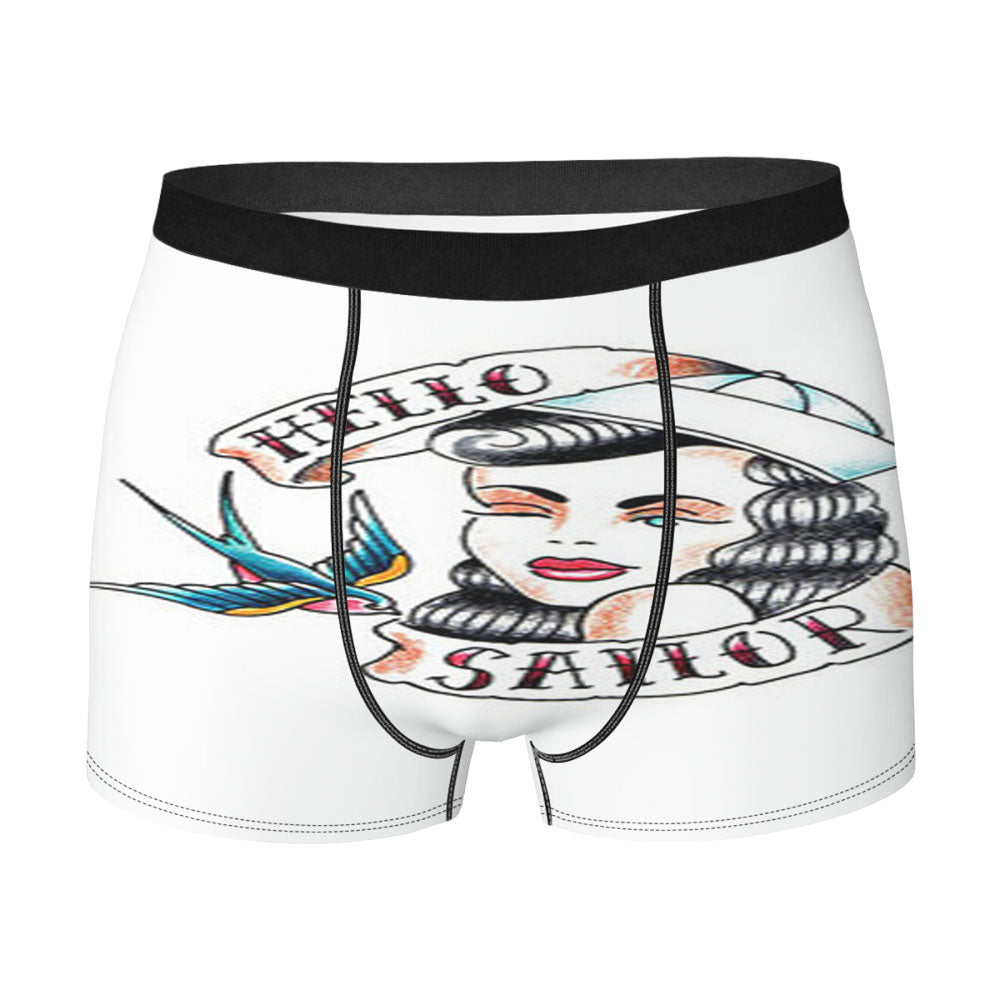Hello Sailor Bird And Woman Men'S Boxer Briefs