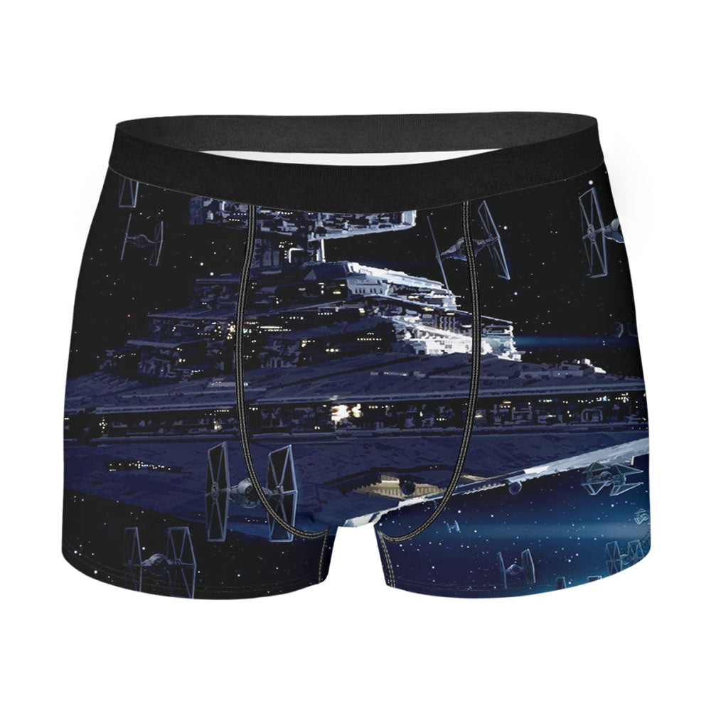 Star Wars Tie Fighter On Galaxy Ship Men'S Boxer Briefs