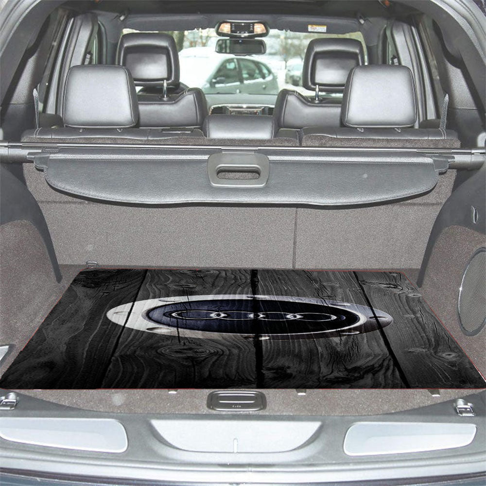 Audi Car Logo Dark Wood Wallpaper Car Trunk Mat Non Slip