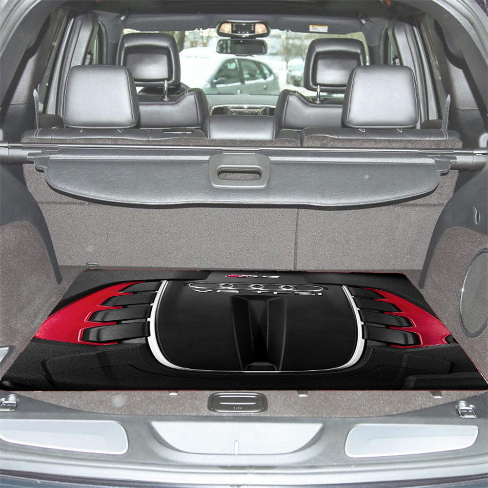Audi Red Rs Engine Sports Car Trunk Mat Non Slip