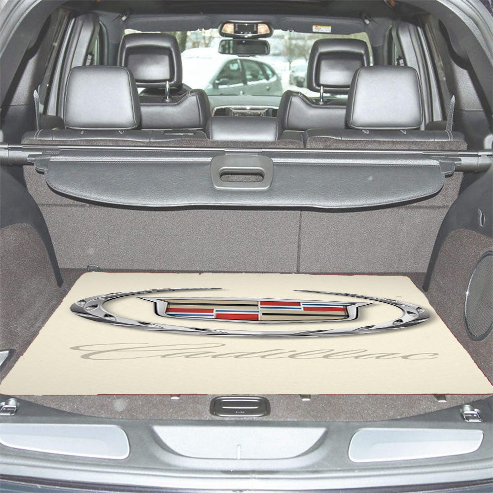 Cadillac White Wallpaper Car Trunk Mat Non Slip