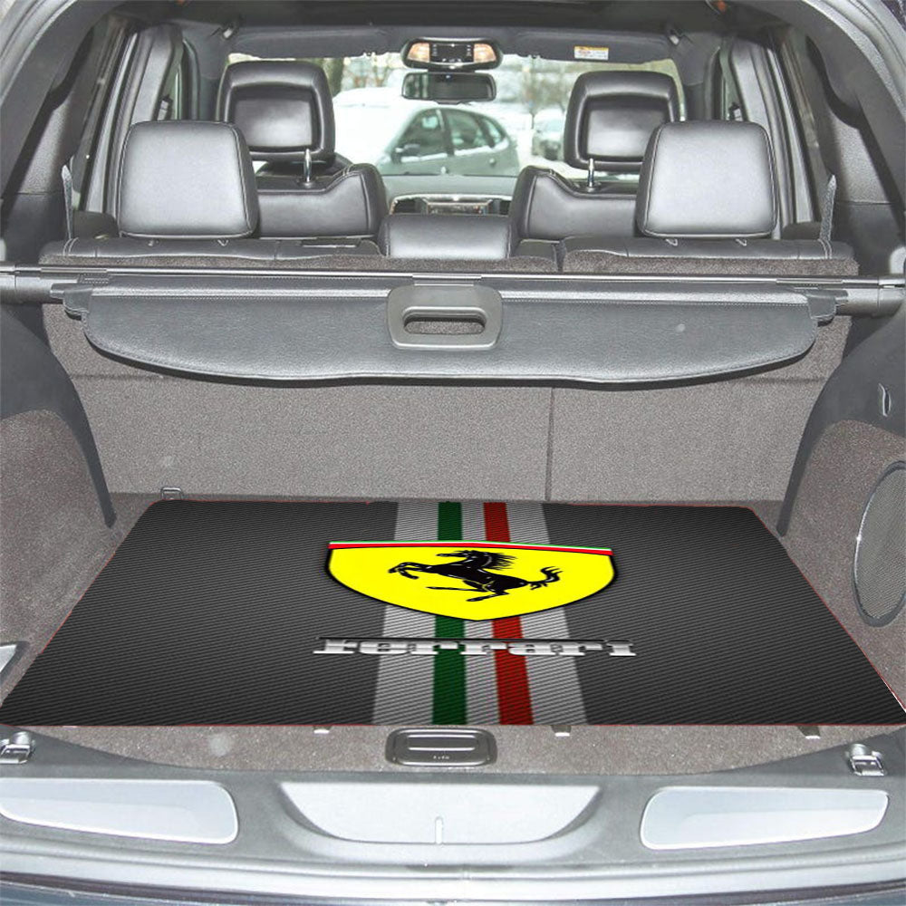 Ferrari Logo 2 Car Trunk Mat Non Slip