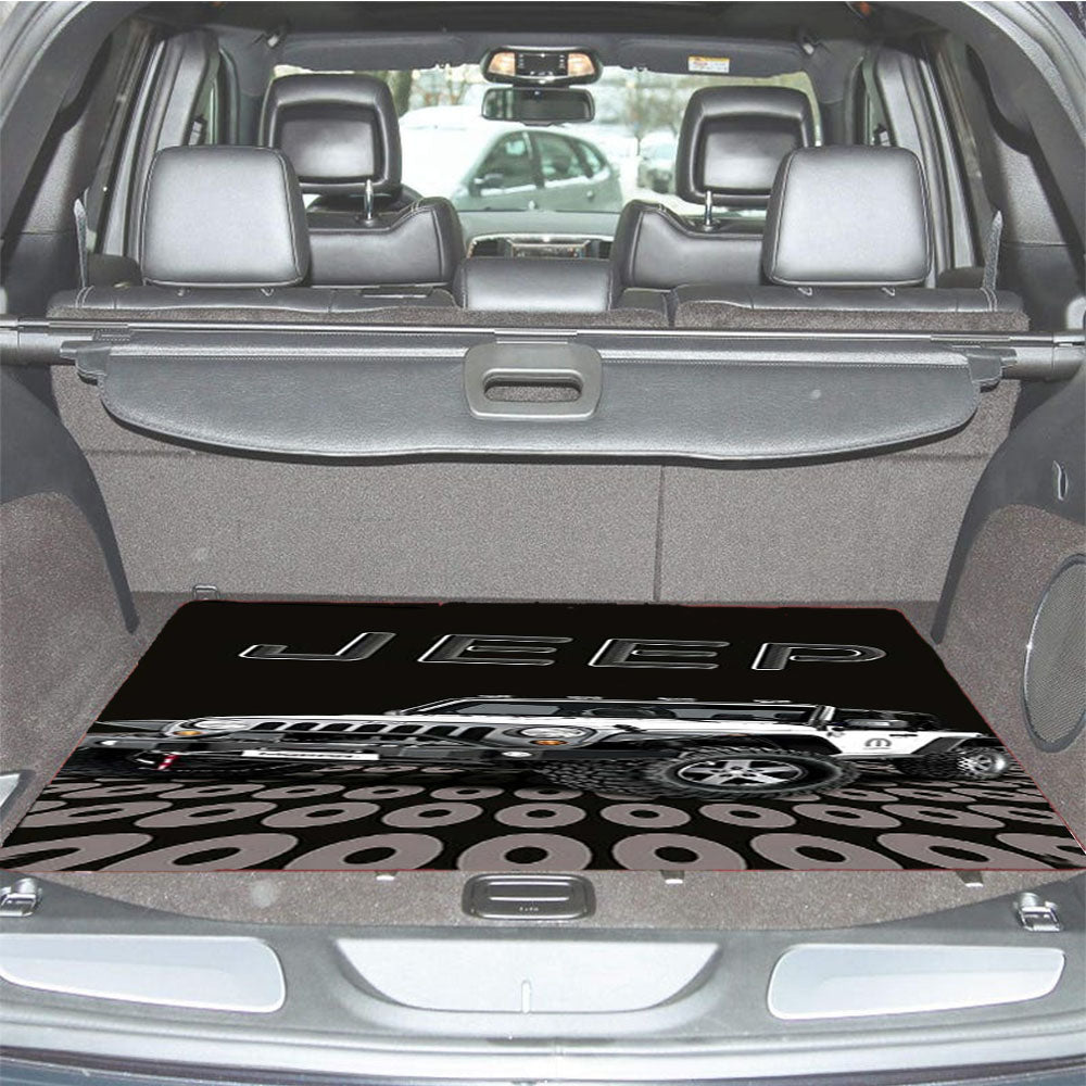 Jeep White Car Car Trunk Mat Non Slip