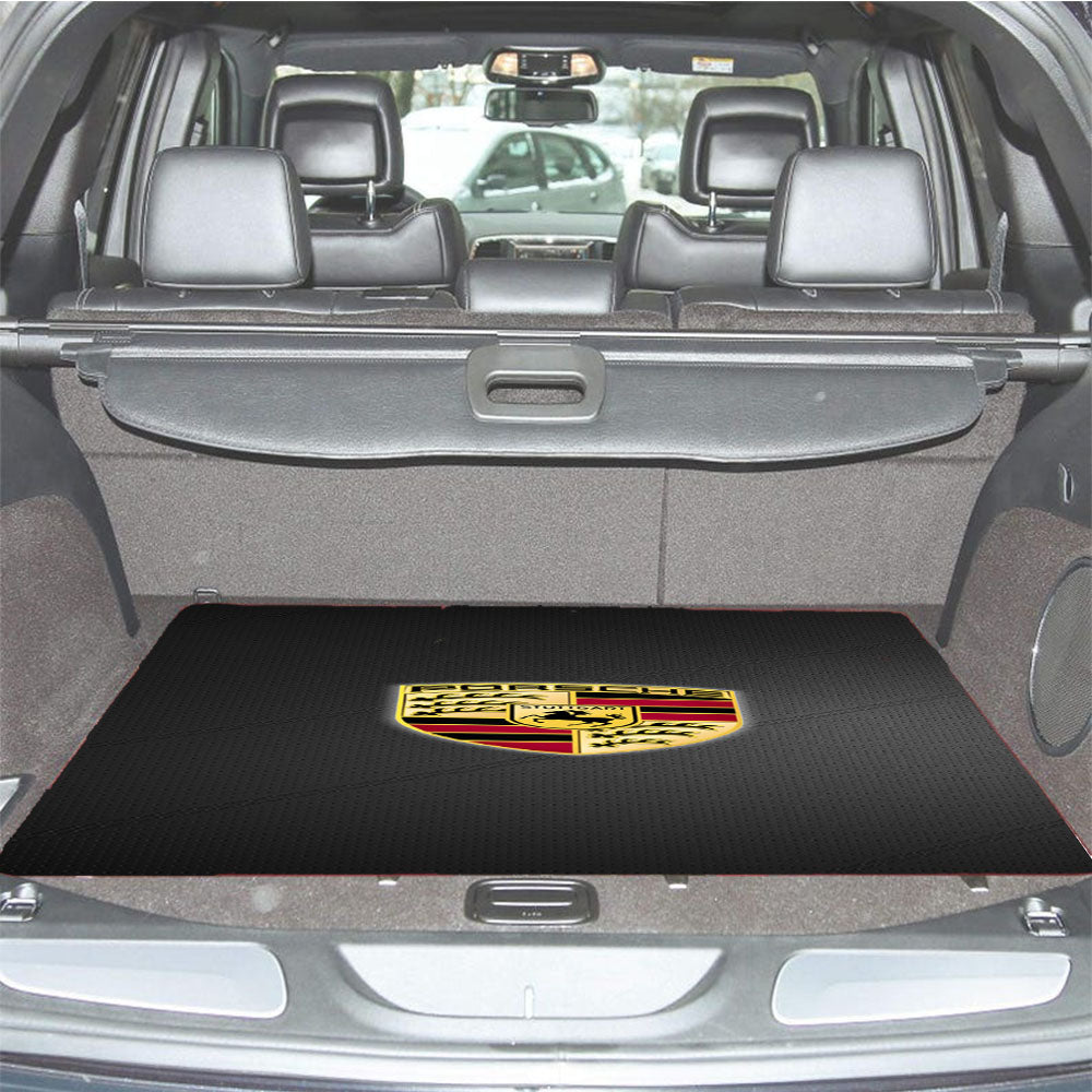 Porsche Logo Leather Car Trunk Mat Non Slip