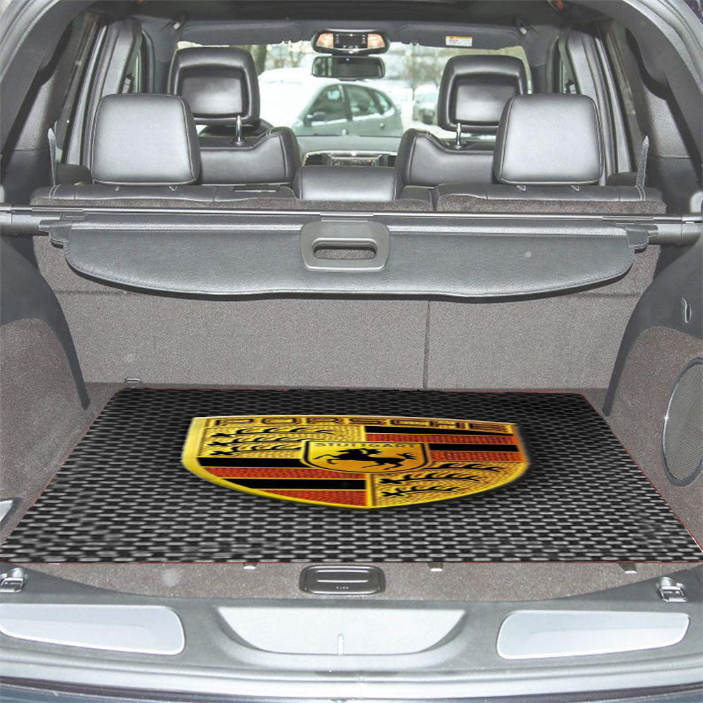 Simple Porsche Logo Car Trunk Mat Non Slip