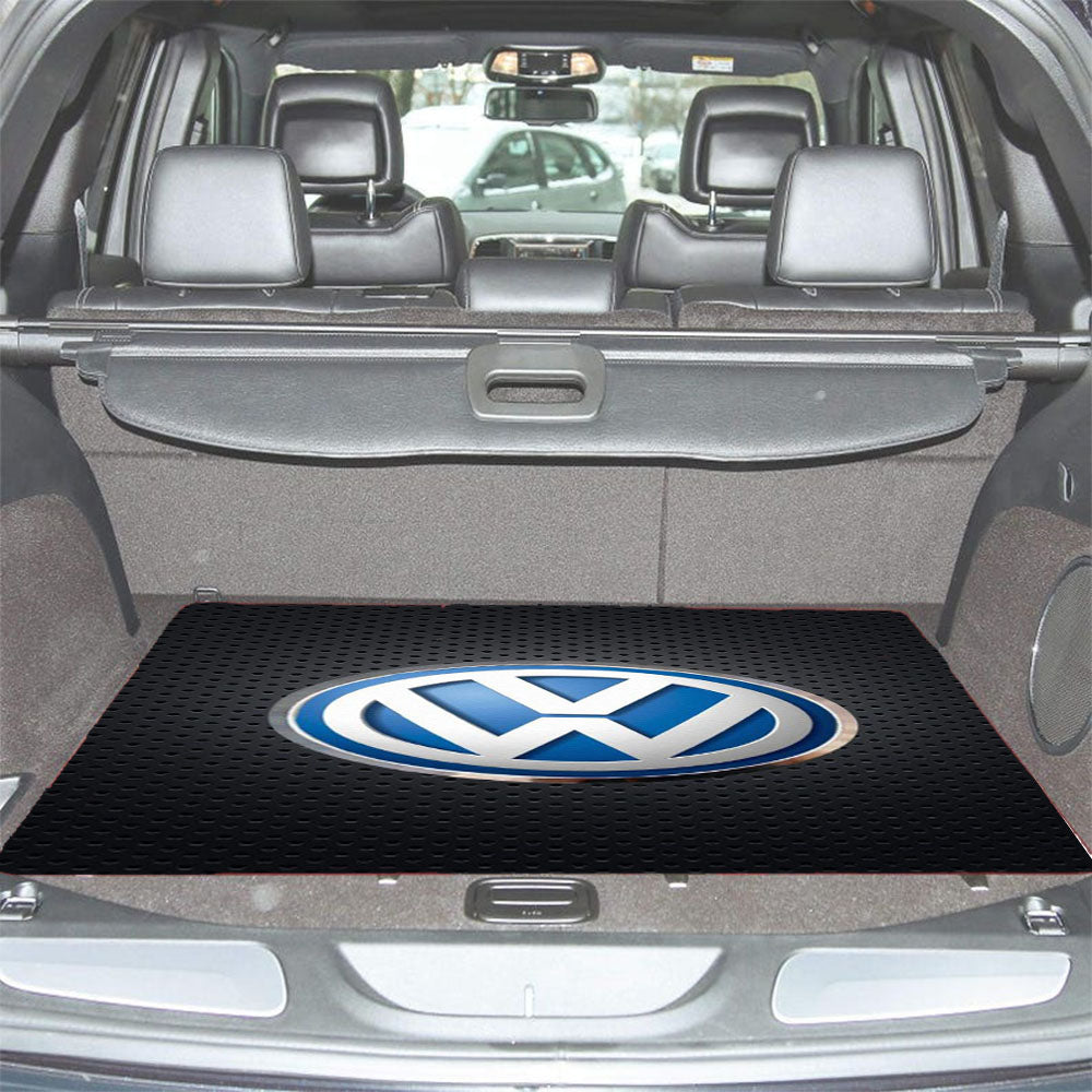 Vw Logo Black Carbon Car Trunk Mat Non Slip