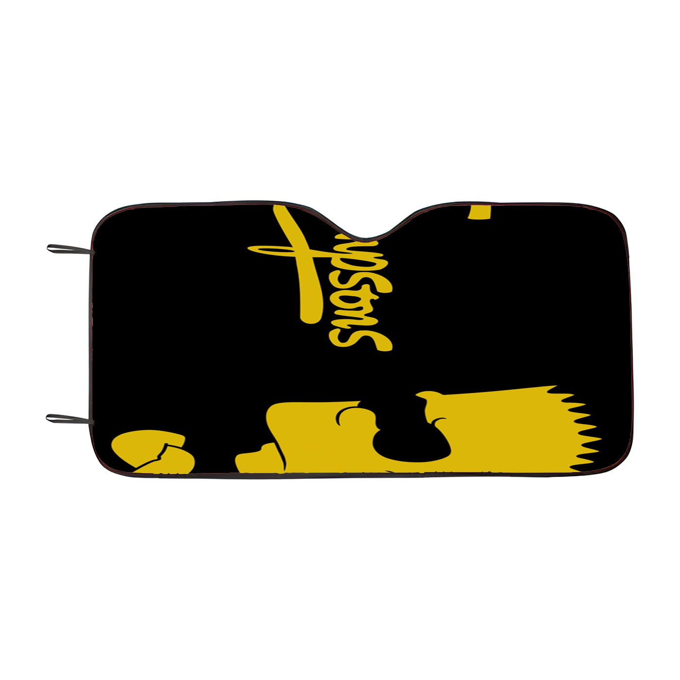 Black Yellow Bart Simpsons 2 Car Auto Sun Shade Windshield Cover