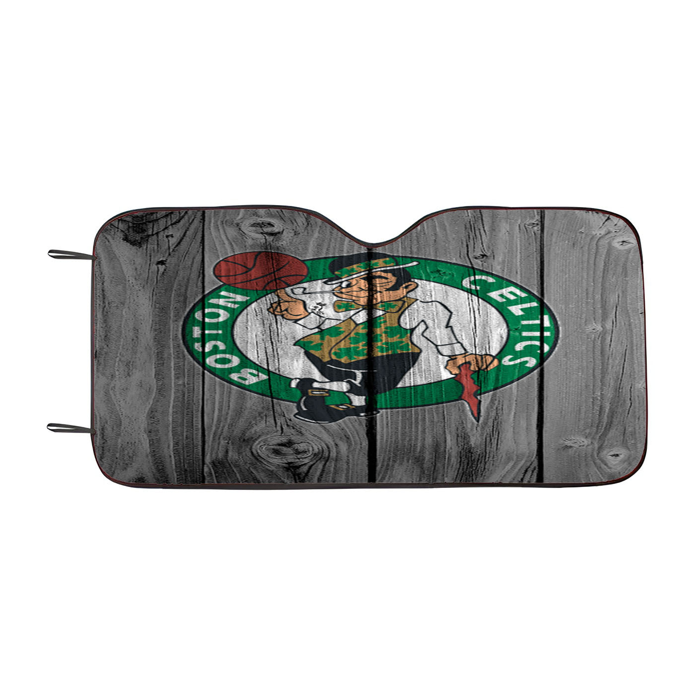 Boston Celtics Nba Logo Dark Wood Wallpaper Car Auto Sun Shade Windshield Cover