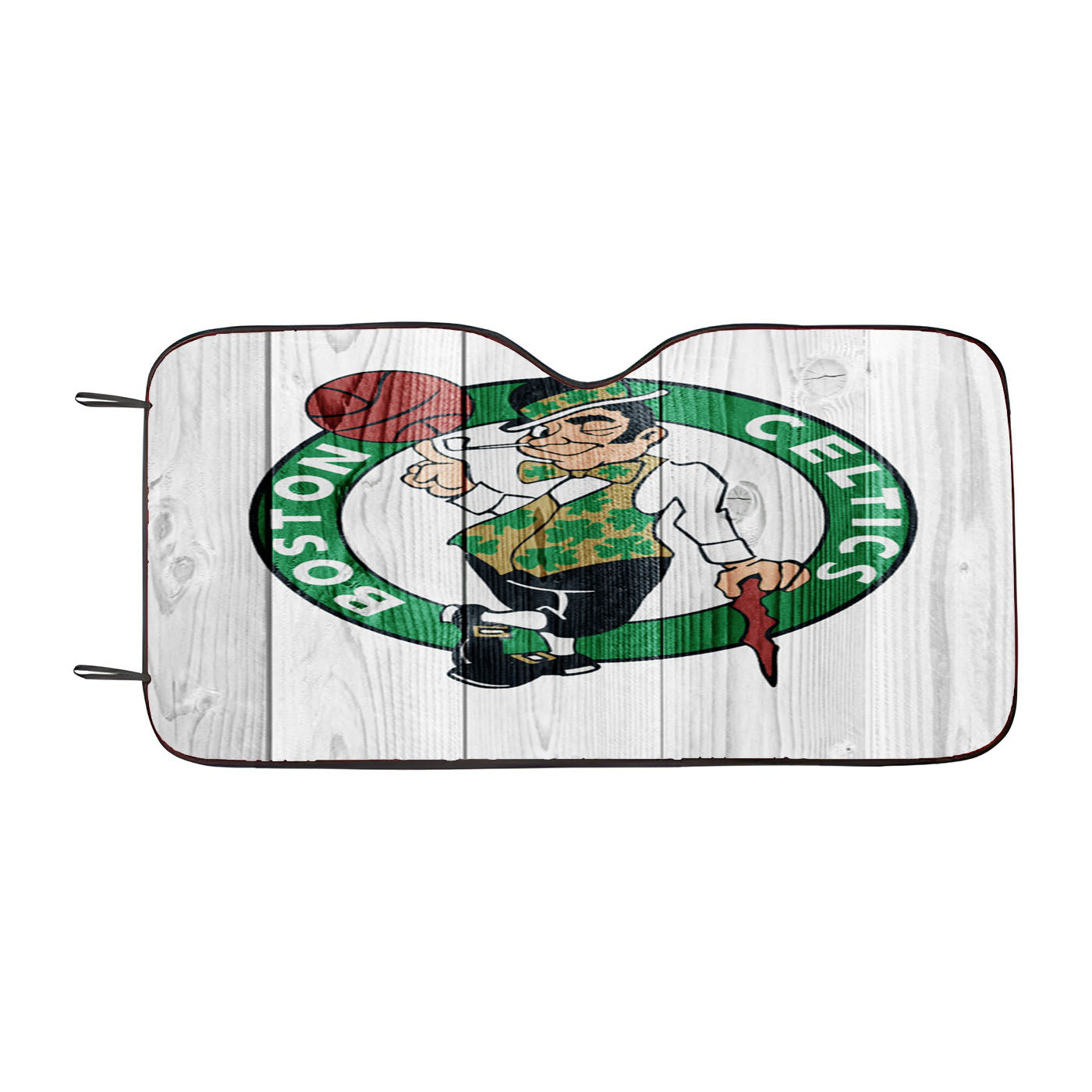 Boston Celtics Nba Logo White Wood Wallpaper Car Auto Sun Shade Windshield Cover