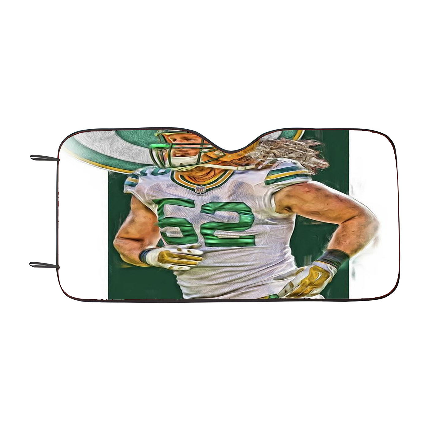 Clay Matthews Green Bay Packers Oil Art Car Auto Sun Shade Windshield Cover