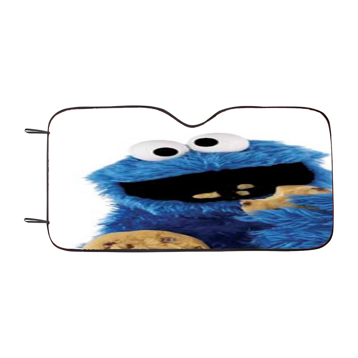 Cookie Monster Plain Wht Car Auto Sun Shade Windshield Cover
