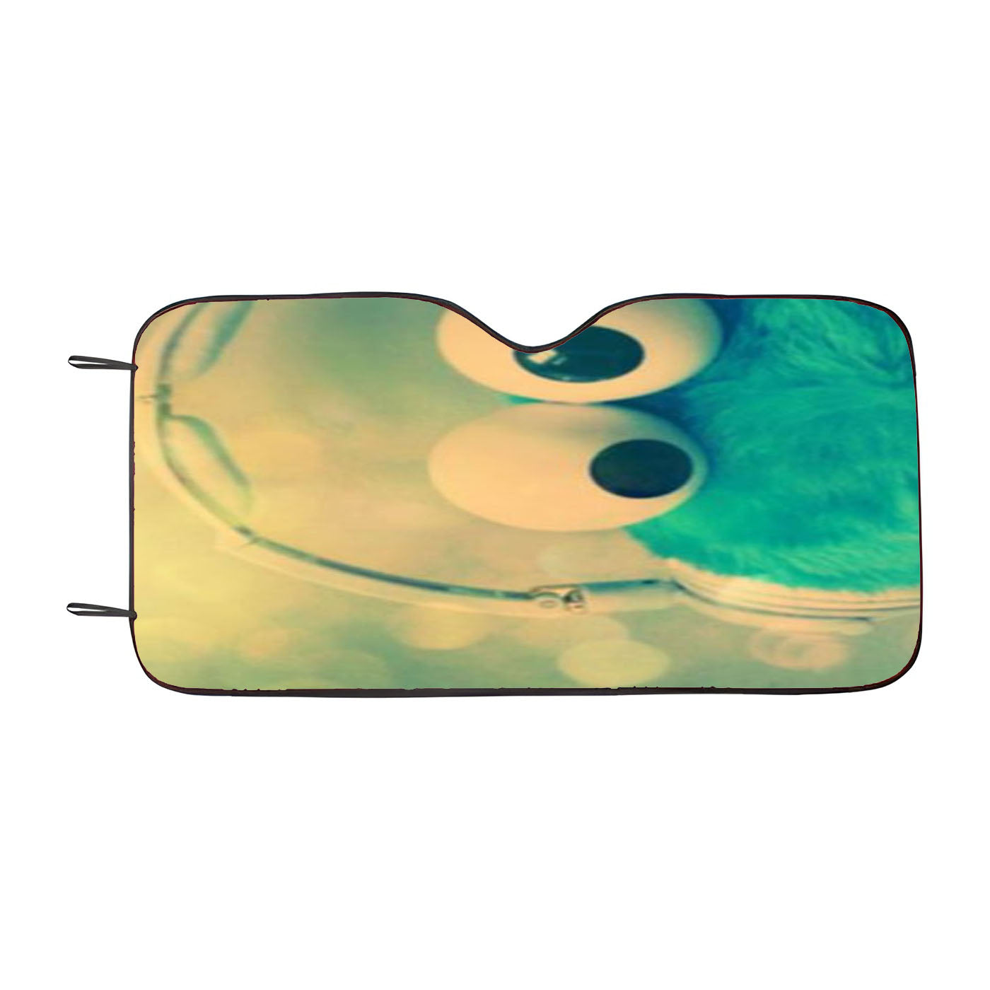 Cookie Monster With Headphones Car Auto Sun Shade Windshield Cover