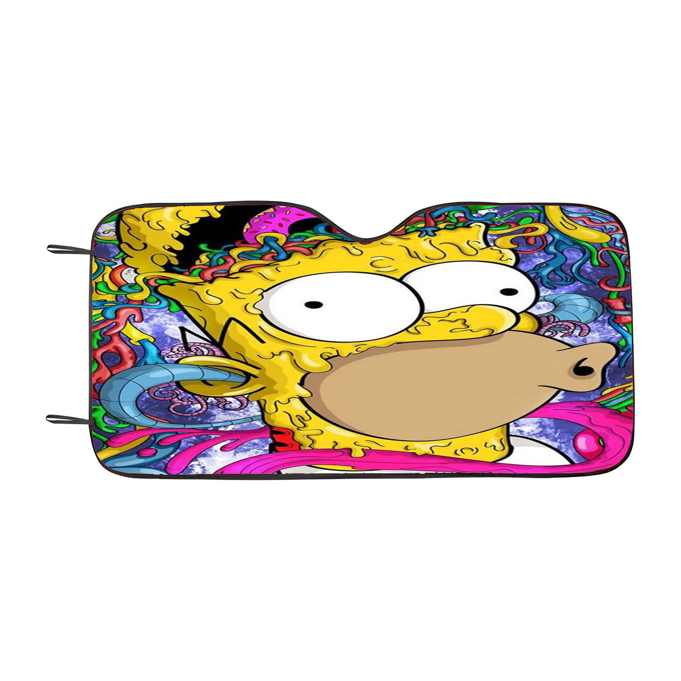Crazy Homer J Simpsons Fan Art Car Auto Sun Shade Windshield Cover