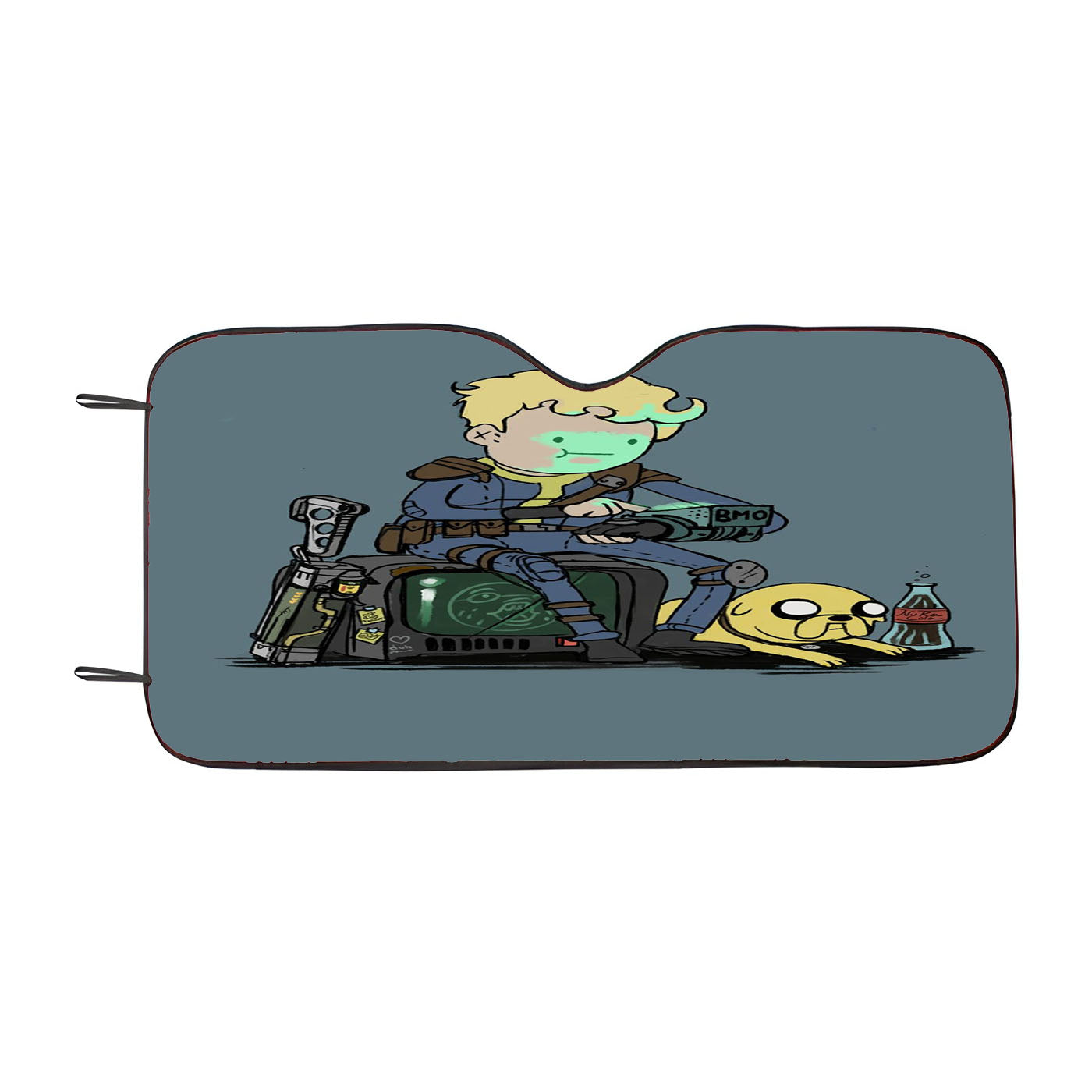 Fallout Adventure Time Vault Boy Car Auto Sun Shade Windshield Cover