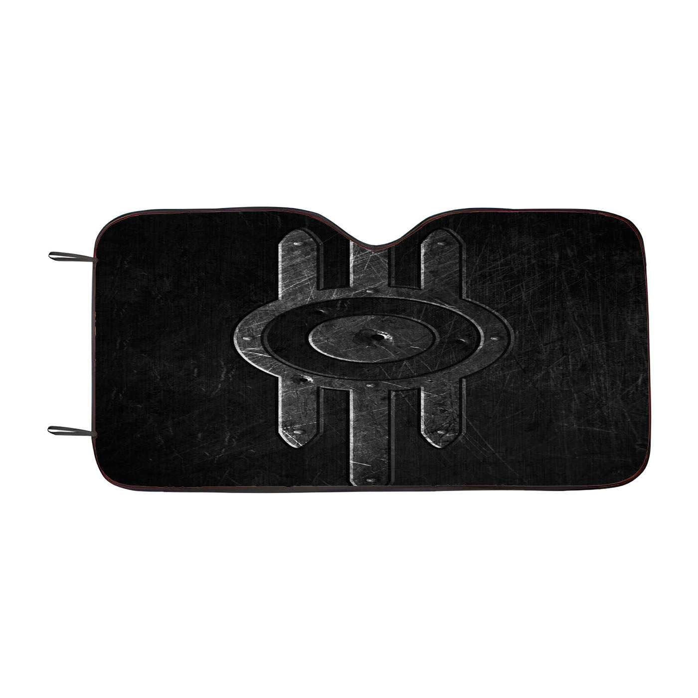 Fallout Emblem Metal Logo Texture Wallpaper Car Auto Sun Shade Windshield Cover