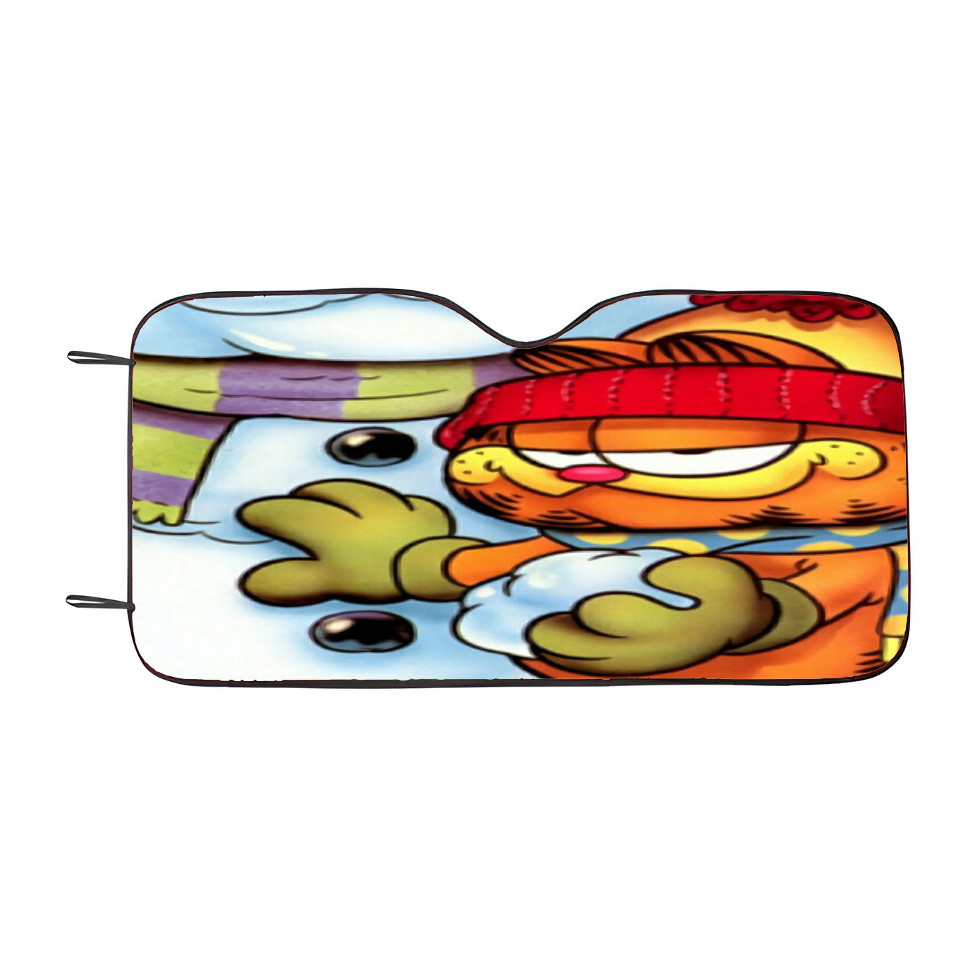 Garfield Puss Playing Snow Car Auto Sun Shade Windshield Cover