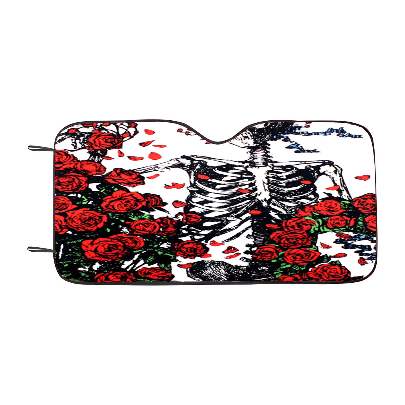 Grateful Dead Skeleton Bones And Roses Car Auto Sun Shade Windshield Cover