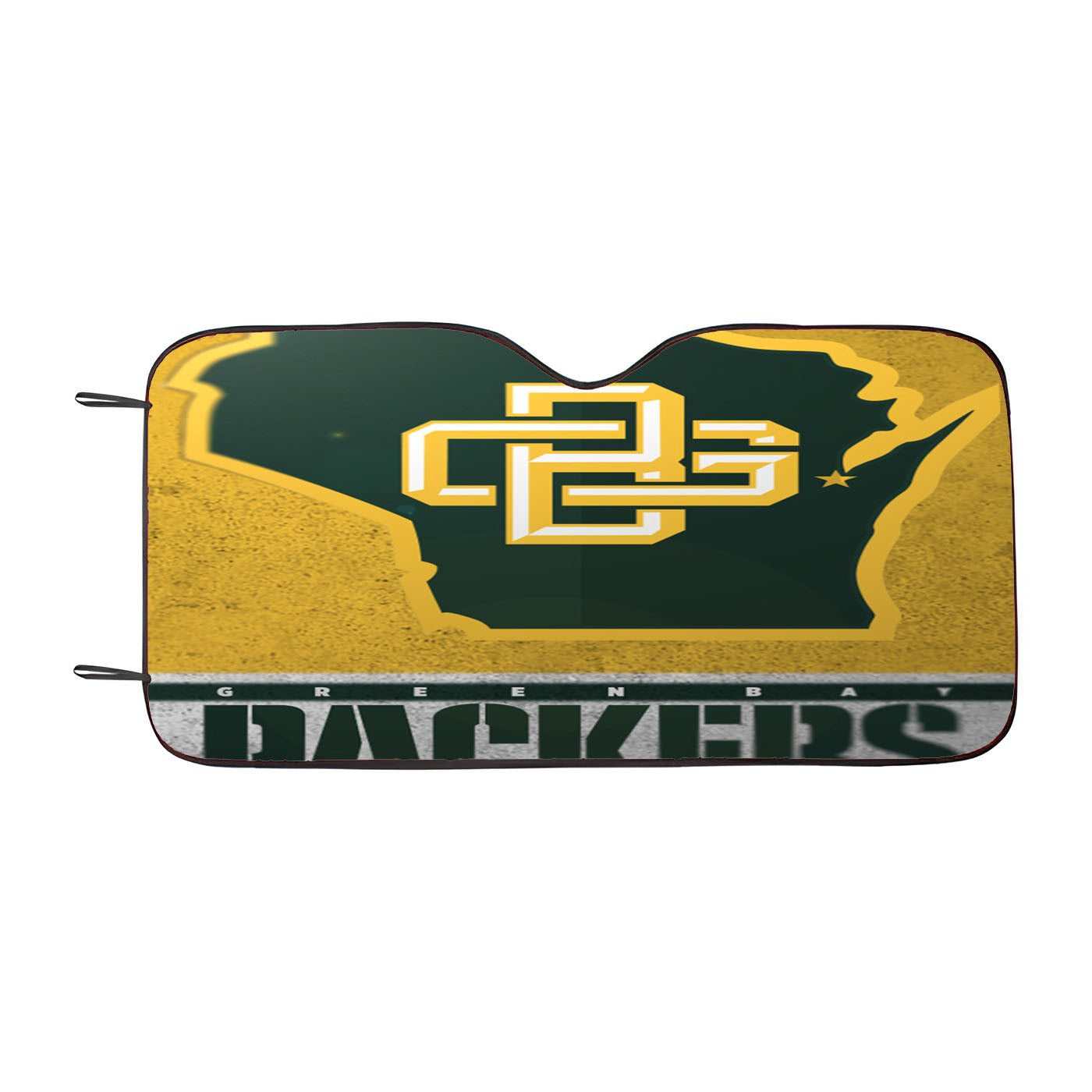 Green Bay Packers Emblem Logo States Map Art Car Auto Sun Shade Windshield Cover