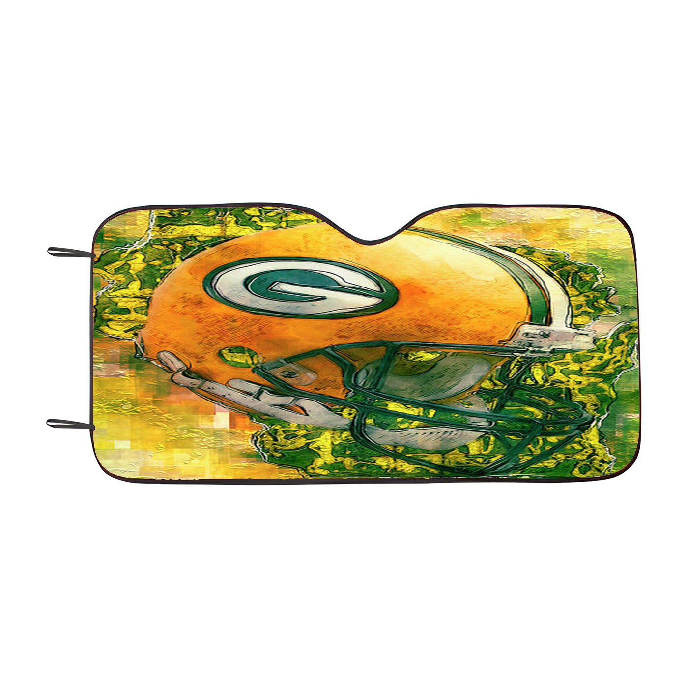 Green Bay Packers Helmet Abstract Art Car Auto Sun Shade Windshield Cover