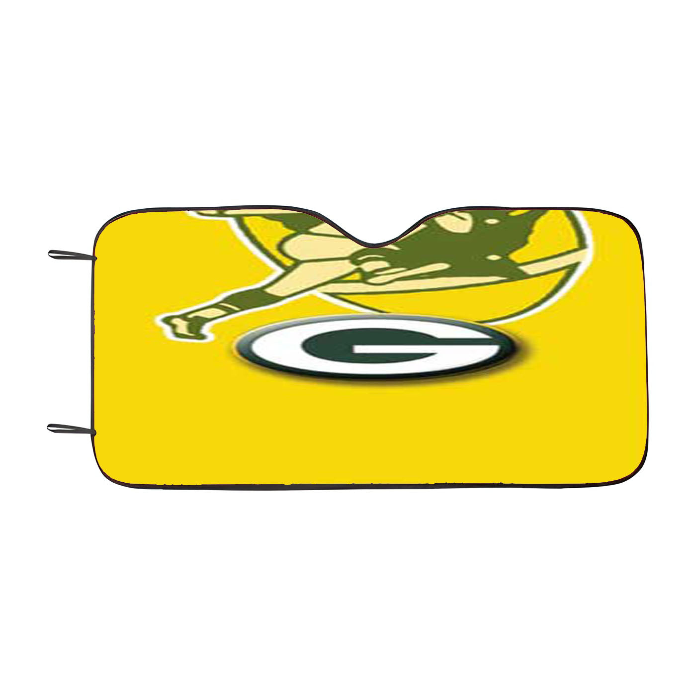 Green Bay Packers Logos On Yellow Car Auto Sun Shade Windshield Cover