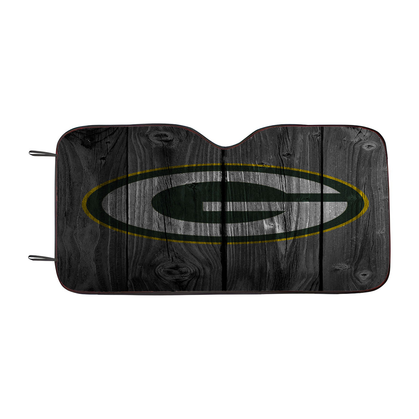 Green Bay Packers Nfl Logo Dark Wood Wallpaper Car Auto Sun Shade Windshield Cover