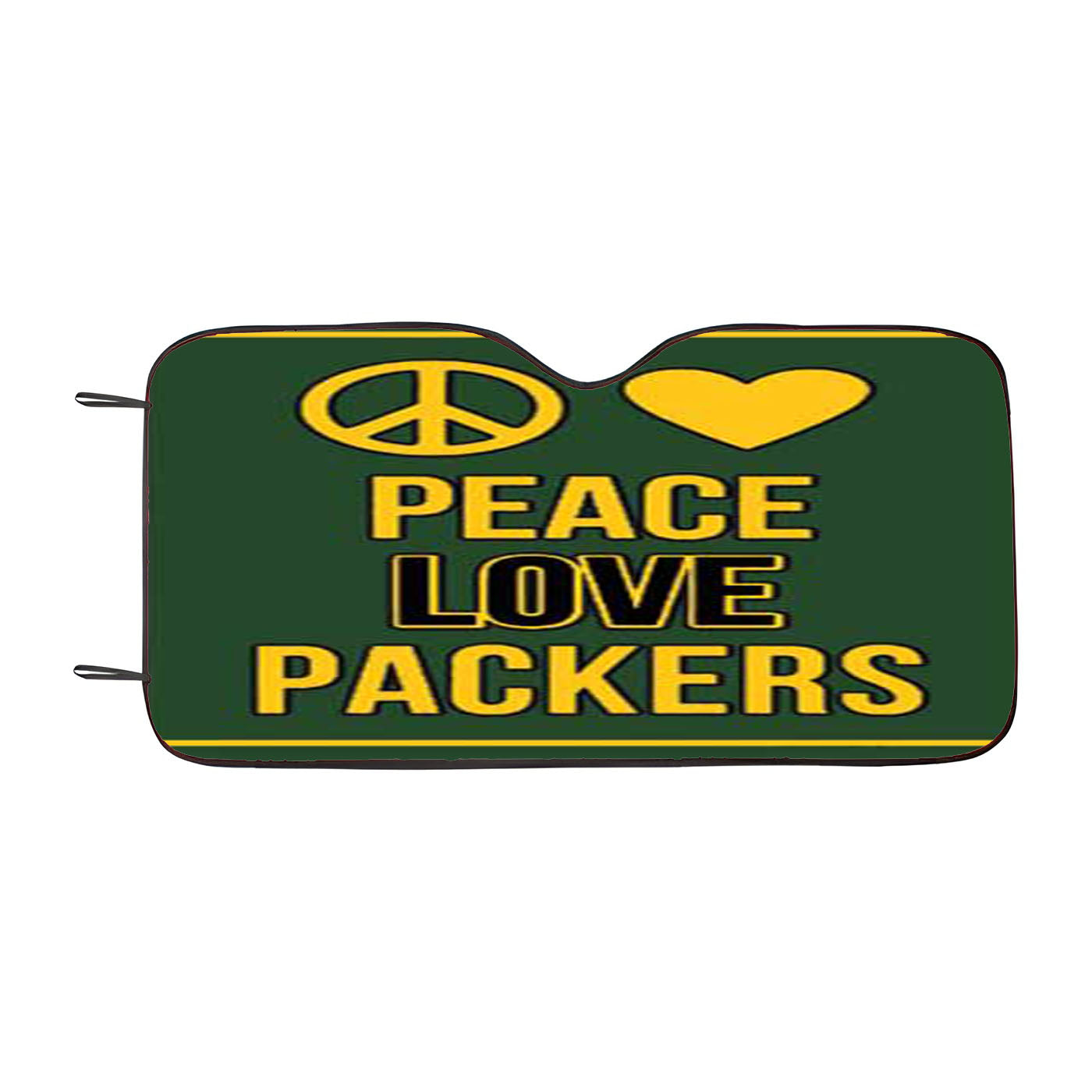 Green Bay Packers Peace Love Car Auto Sun Shade Windshield Cover