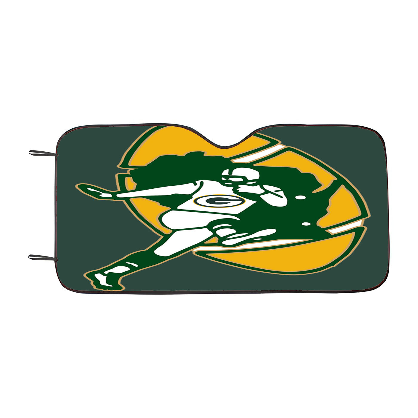 Green Bay Packers Throwback Logo Pin Car Auto Sun Shade Windshield Cover